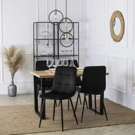 Krzesła - 4 Krzesła Tapicerowane PERU Czarne - miniaturka - grafika 1