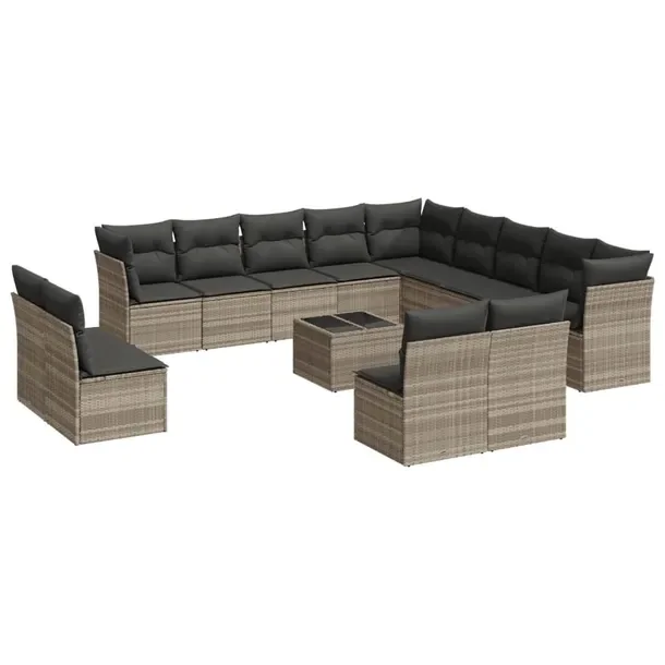 Zestaw wypoczynkowy ogrodowy jasnoszary rattan PE 62 x 62 x 69 cm