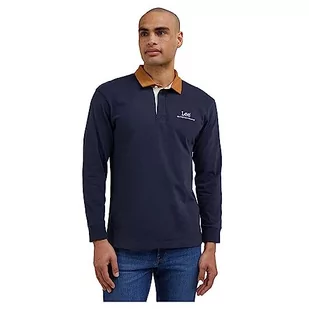 Lee Męska koszulka polo Ls Contrast Collar, czarny, XXL - Koszulki męskie - miniaturka - grafika 1