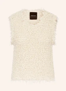 Marc Cain Top Z Dzianiny Z Cekinami beige - Koszulki i topy damskie - miniaturka - grafika 1