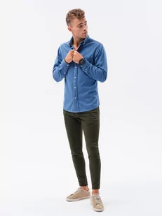 Koszula męska klasyczna jeansowa -niebieska V1 K568 - Koszule męskie - miniaturka - grafika 3
