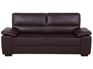 Beliani Sofa 3-osobowa ekoskóra brązowa VOGAR 55941 - Sofy i kanapy - miniaturka - grafika 1