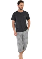 Piżamy damskie - Piżama Męska bawełniana rozpinana Vienetta XXL - miniaturka - grafika 1