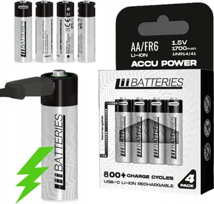 LiiBateries LIIBATTERIES AKUMULATORY LI-ON TYPU AA 4szt - Ładowarki i akumulatory - miniaturka - grafika 1