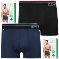 Majtki męskie - Bokserki Męskie Bambusowe Gładkie Szeroka Guma Kolor MORAJ ZESTAW 2-SZT M - miniaturka - grafika 1