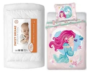 Pościel dla dzieci - Komplet do łóżeczka kołdra pościel podusia 100x135 syrenka - miniaturka - grafika 1