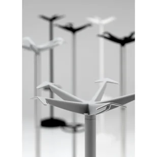 Metalowy wieszak stojący z plastikowymi haczykami, chrom/szary - Inne meble biurowe - miniaturka - grafika 6