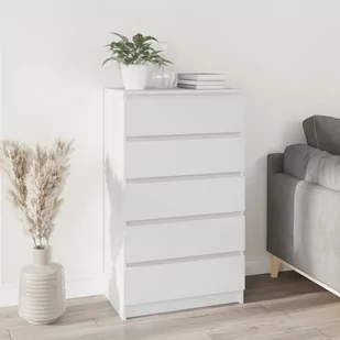 Komoda, biała, 60x36x103 cm, materiał drewnopochodny - Komody - miniaturka - grafika 1