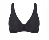 Biustonosze - SLOGGI CZARNY MIĘKKI BAWEŁNIANY BIUSTONOSZ Z DELIKATNĄ LAMÓWKĄ 75C J7A - miniaturka - grafika 1