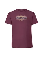 Koszulki męskie - Męska koszulka z nadrukiem - DZIADEK SREBRNO ZŁOTY NADRUK Burgundowy 3XL - miniaturka - grafika 1