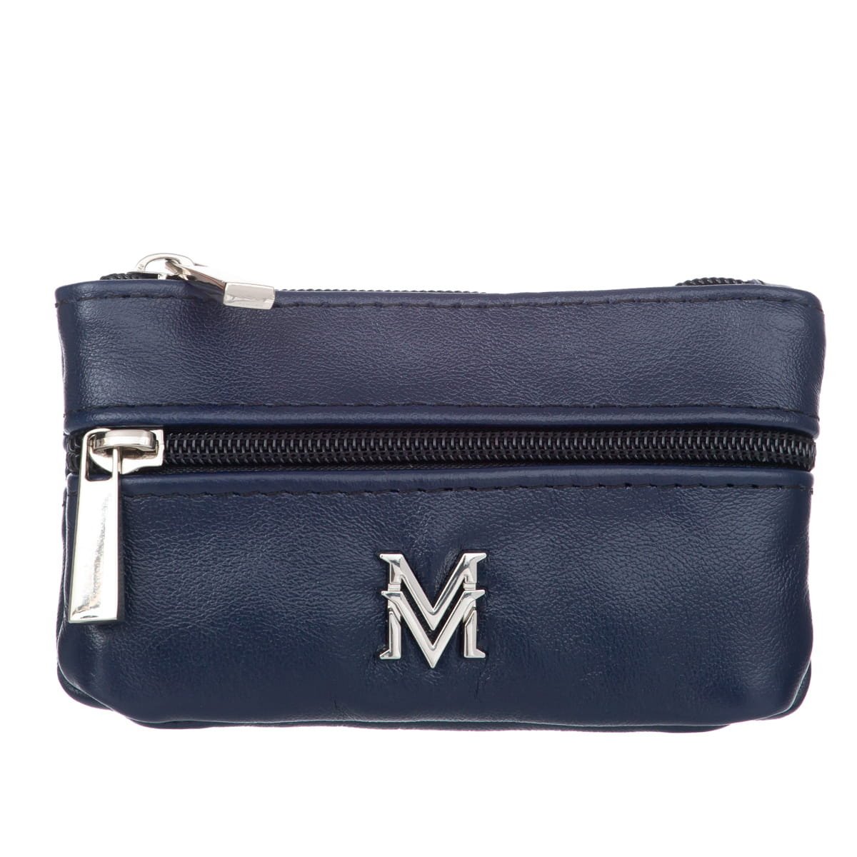 Etui na klucze karty monety Skórzane VerMari Granatowe