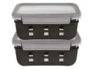 Lunch boxy - LIVARNO home Zestaw 2 szklanych lunchboxów (Czarny) - miniaturka - grafika 1