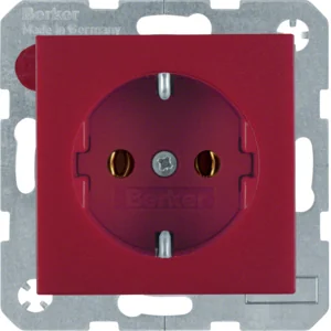 S.1/B.3/B.7 Berker Gniazdo SCHUKO, czerwony mat - Gniazdka elektryczne - miniaturka - grafika 1