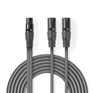 Kable - Nedis COTH15020GY15 kabel audio 1,5 m 2 x XLR (3-pin) XLR (3-pin) Szary - miniaturka - grafika 1