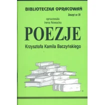Biblios Irena Nowacka Biblioteczka Opracowań. &#8222;Poezje&#8221; Krzysztofa Kamila Baczyńskiego - Lektury szkoła podstawowa - miniaturka - grafika 2