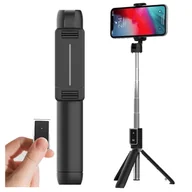 Selfie stick - Uchwyt Selfie Stick Tripod P50 na telefon kijek do zdjęć + Pilot Bluetooth Czarny - miniaturka - grafika 1