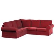 Pokrowce na meble - Dekoria Pokrowiec Ektorp na sofę narożną intensywna czerwień 240/136 x 82 x 73 cm Velvet 640-704-15 - miniaturka - grafika 1