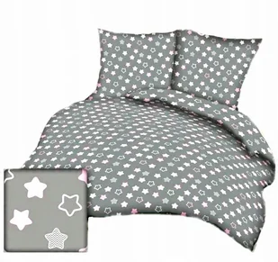 pościel bawełna lux 220x220 + 2 poszewka B 294 gwiazdki piernikowe róż-szar - Pościel pościel bawełna lux 220x220 + 2 poszewka B 294 gwiazdki piernikowe róż-szar - Pościel - miniaturka - grafika 1