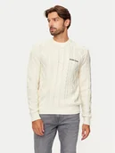 Swetry męskie - Guess Jeans Sweter M4BR34 Z3HN2 Écru Regular Fit - miniaturka - grafika 1