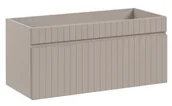 Szafki łazienkowe - Beżowa szafka umywalkowa z lamelami 100 cm Z7-E42 - miniaturka - grafika 1