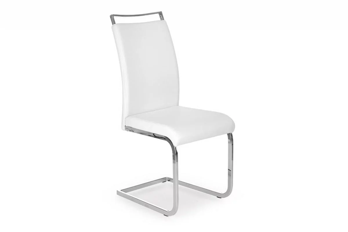 Krzesło stalowe z ekoskóry białe HORDI