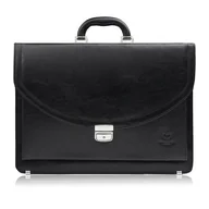 Teczki i aktówki - Aktówka męska skórzana do ręki i na ramię elegancka czarna S-46-BL - miniaturka - grafika 1