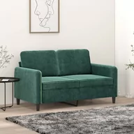 Sofy i kanapy - Sofa 2-osobowa, ciemnozielona, 120 cm, tapicerowana aksamitem Lumarko! - miniaturka - grafika 1
