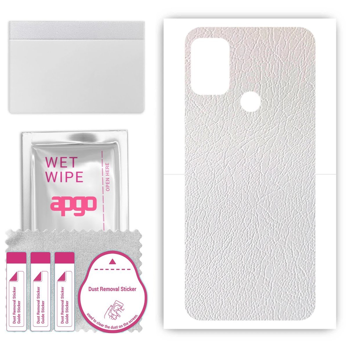 Folia naklejka skórka strukturalna na TYŁ do Nokia C22 - Skóra Biała - apgo SKINS