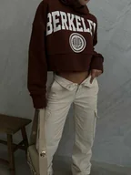 Bluzy damskie - Bluza z kapturem Berkeley - brązowy - miniaturka - grafika 1