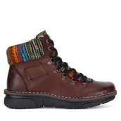 Botki damskie - Botki Rieker 73343-35 Bordowy - miniaturka - grafika 1