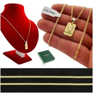 Biżuteria dla dzieci - ZŁOTY ŁAŃCUSZEK Z MEDALIKIEM 925/585 PREZENT NA BIERZMOWANIE KOMUNIĘ ROCZEK - miniaturka - grafika 1