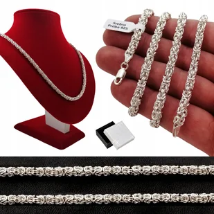 Piękny Szeroki Łańcuszek Srebrny Królewski Pr. 925 - Łańcuszki - miniaturka - grafika 1