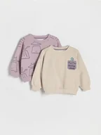 Bluzy i sweterki niemowlęce - Reserved - Bluza z nadrukiem 2 pack - złamana biel - miniaturka - grafika 1