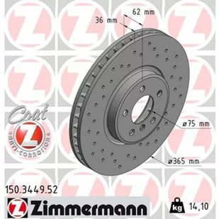 Tarcza hamulcowa ZIMMERMANN 150.3449.52 - Tarcze hamulcowe - miniaturka - grafika 1