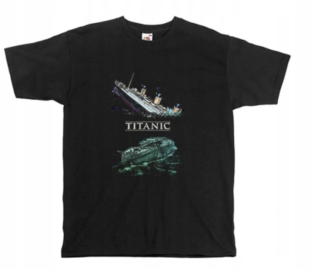 KOSZULKA Z NADRUKIEM MĘSKA T-SHIRT TITANIC STATEK FILM CAMERON r. L #9
