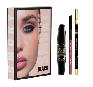 Pierre Rene Smoky Black zestaw do makijażu kredka do oczu + konturówka + tusz do rzęs - Palety i zestawy do makijażu - miniaturka - grafika 1