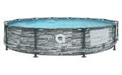 Baseny ogrodowe - VELACO Basen ogrodowy stelażowy okrągły AVENLI STONY 366x76 cm w zestawie z pompą filtrującą kolor SZARY - miniaturka - grafika 1
