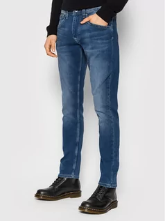 Spodnie męskie - Pepe Jeans Jeansy Track PM206328 Niebieski Regular Fit - grafika 1