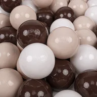 Suche baseny - KiddyMoon Plastikowe piłeczki 7cm pastelowy beż-brązowy-biały 50 Zabawka zestaw kulek - miniaturka - grafika 1