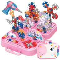 Klocki - Klocki konstrukcyjne dla MAJSTERKOWICZA JEDNOROŻEC 3D MONTESSORI WKRĘTARKA - miniaturka - grafika 1