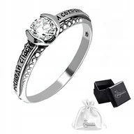 Pierścionki - Pierścionek srebrny 925 Modlitwa Prawosławna r. 21 - miniaturka - grafika 1