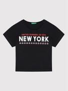 Koszulki dla chłopców - Benetton United Colors Of T-Shirt 3096C1537 Czarny Boxy Fit - miniaturka - grafika 1