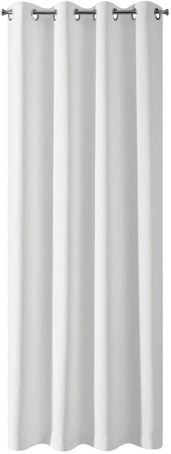 Eurofirany Zasłona LOGAN biała 140x270 cm gładka na przelotkach