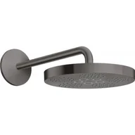 Deszczownice - Axor One deszczownica 28 cm okrągła z ramieniem ściennym czarny chrom szczotkowany 48491340 - miniaturka - grafika 1