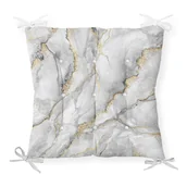 Poduszki na krzesła - Poduszka na krzesło Minimalist Cushion Covers Marble Gray Gold, 40x40 cm - miniaturka - grafika 1