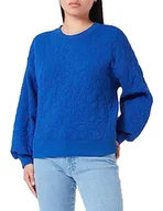Bluzy damskie - BOSS Bluza damska, niebieski (Open Blue), XL, Open Blue, XL - miniaturka - grafika 1