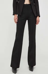 Morgan spodnie damskie kolor czarny dopasowane high waist - Spodnie damskie - miniaturka - grafika 1