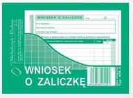 Druki akcydensowe - Michalczyk & Prokop Wniosek o zaliczkę A6 40 kartek 408-5 - miniaturka - grafika 1