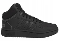 Buty sportowe damskie - Adidas Buty Sportowe Za Kostkę Wiązane Hoops Mid HR0228 R. 34 - miniaturka - grafika 1