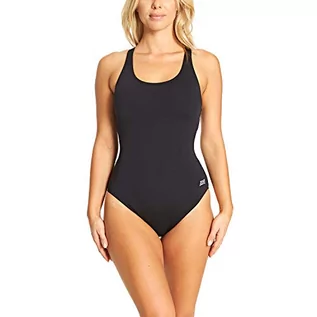 Stroje kąpielowe - Zoggs Damski kostium kąpielowy Cottesloe Powerback, poliester/PBT - czarny, rozmiar UK 16 - grafika 1
